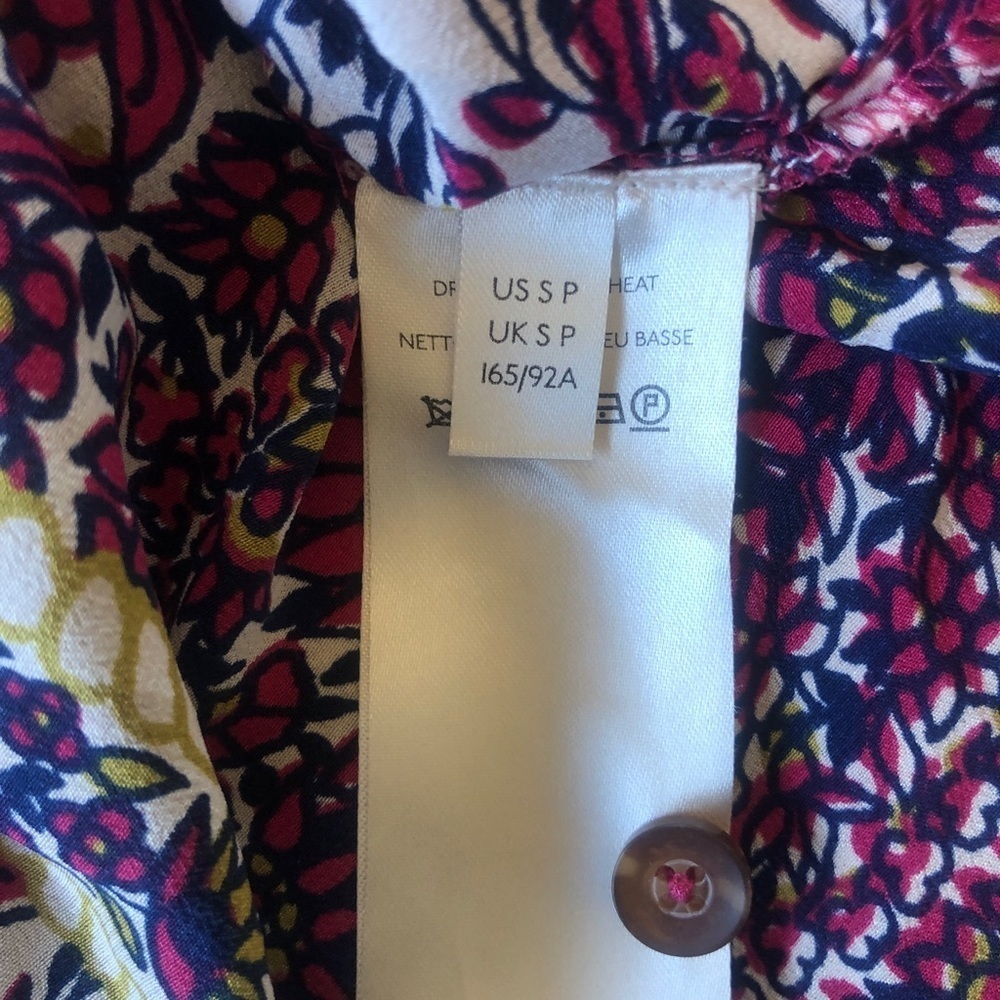 Anthropology Maeve 100% Silk Blouse Size SP  NWOT Boho  3/4 Bell Sleeves - Picture 6 of 8
